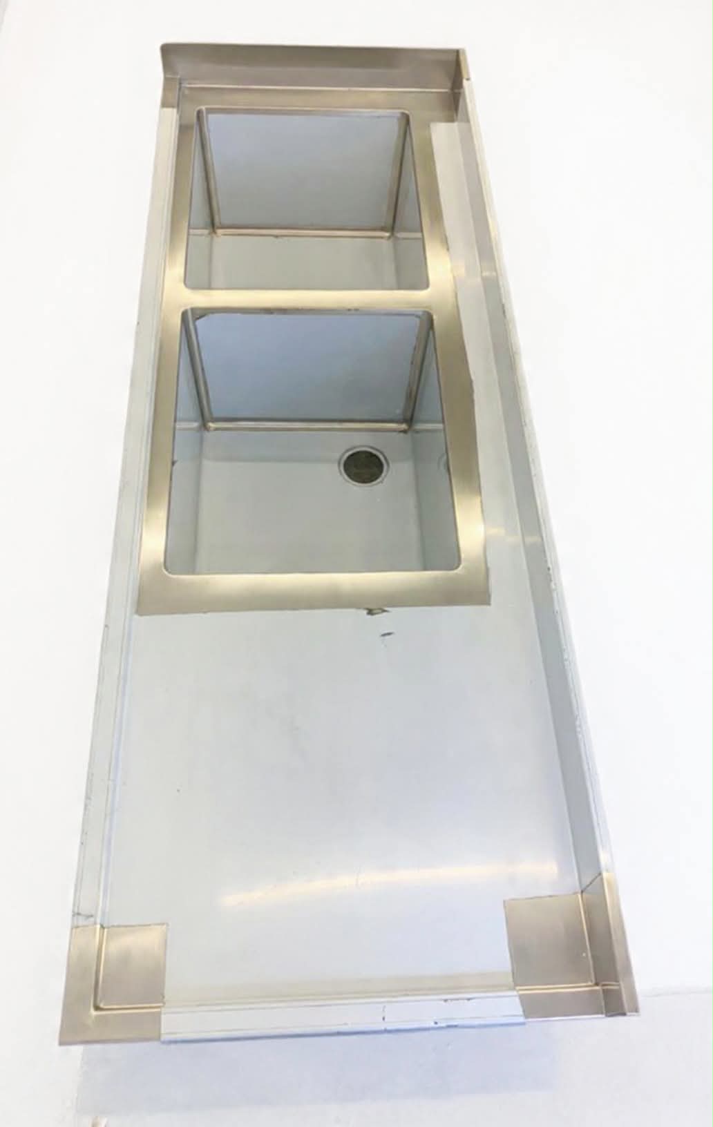 stainless steel Double Bowl sink in left side