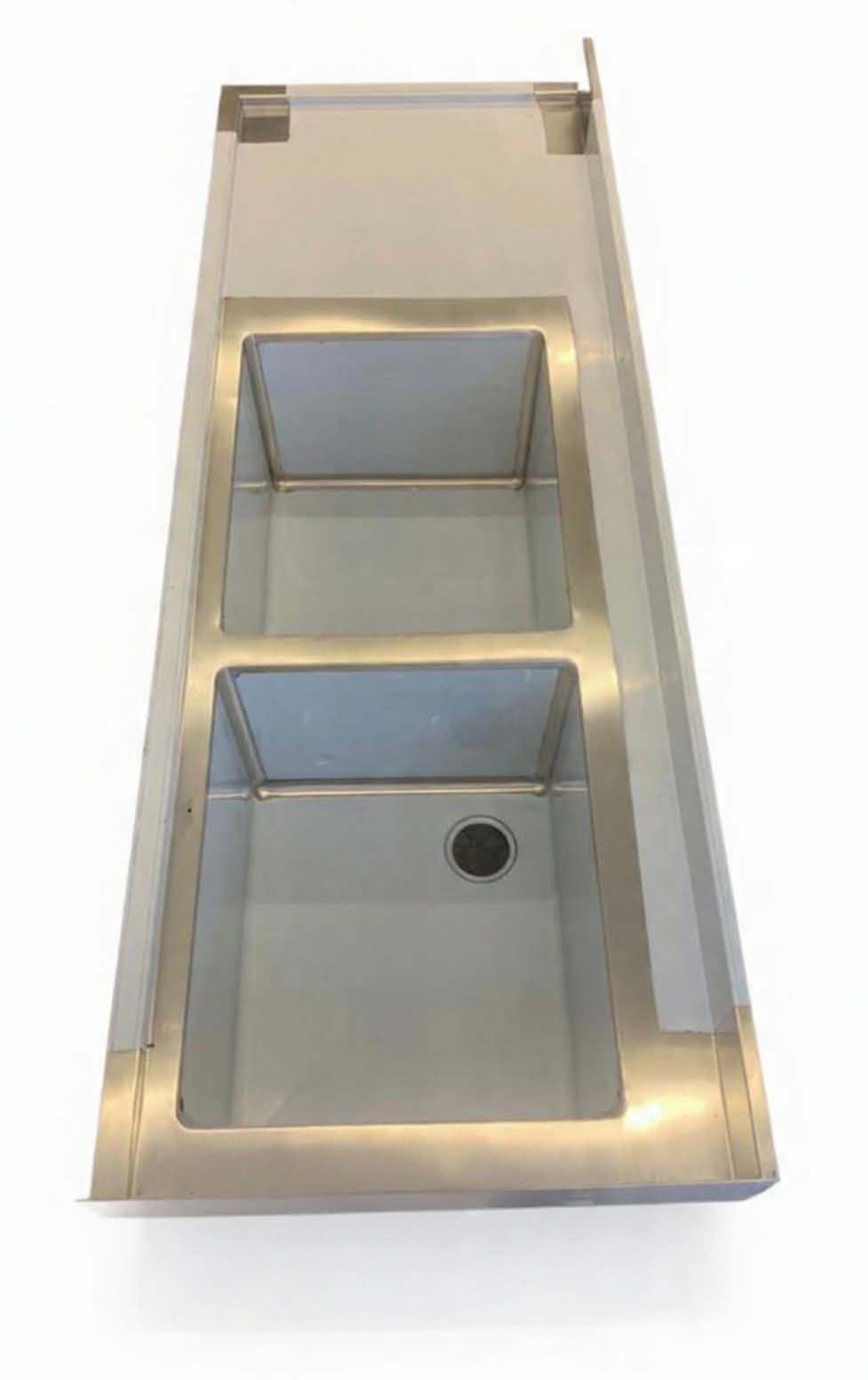 stainless steel Double Bowl sink in right side